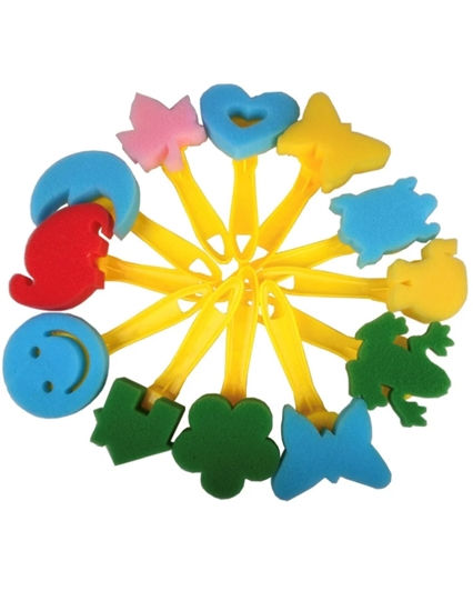 Set 12 sellos esponja con mango