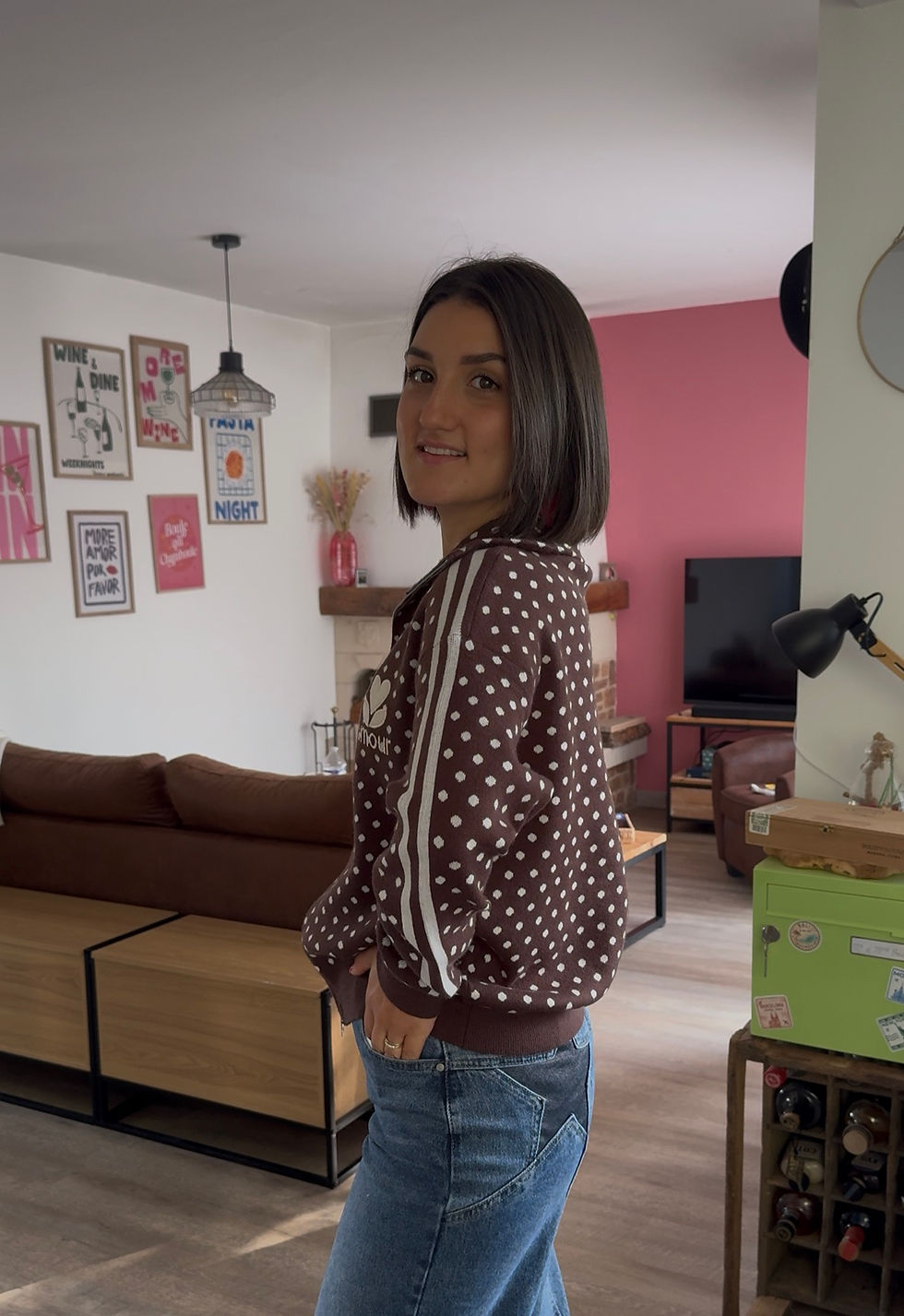 Miniature : GILET À POIS ZIP EN MAILLE