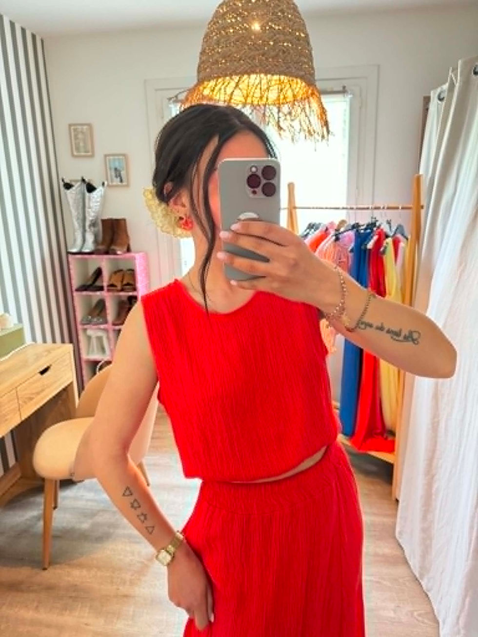 Miniature : ENSEMBLE FROISSÉ TOP/JUPE