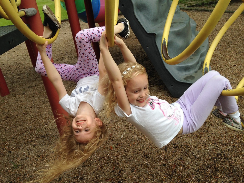 Children playing on the monkey bars
