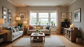 Warm and inviting family room.