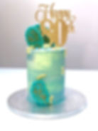 Turquoise and green 80th cake