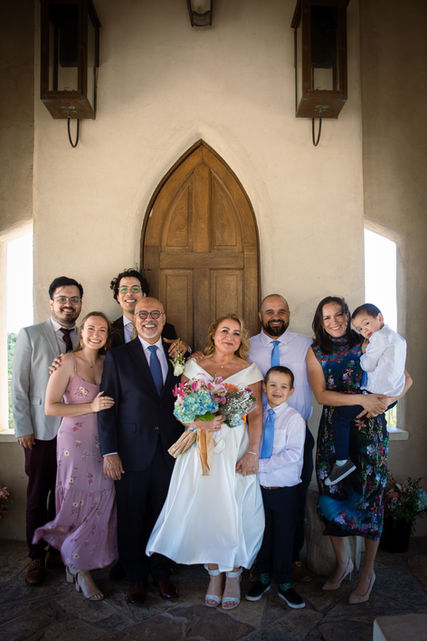 Family portrait after a small wedding at Chapel Dulcinea in Austin, TX