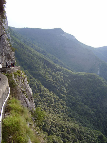 cycling along rockfaces