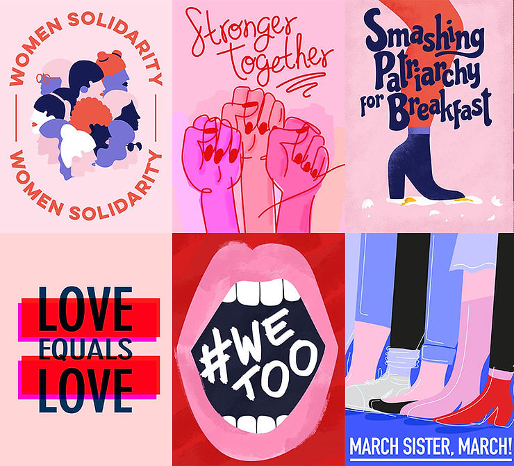 Different pink posters