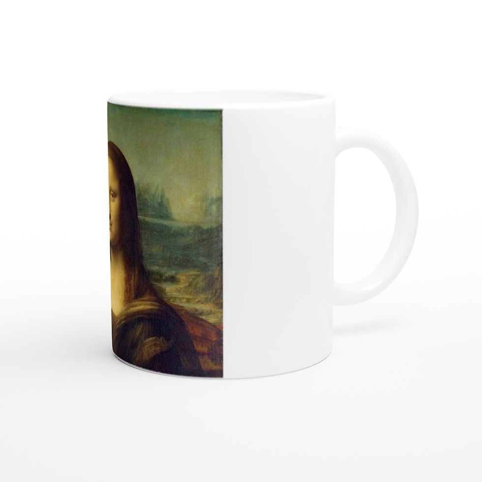 Thumbnail: White 11oz Ceramic Mug Mona Lisa