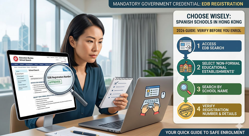 Choosing a spanish school in hong kong EDB verified