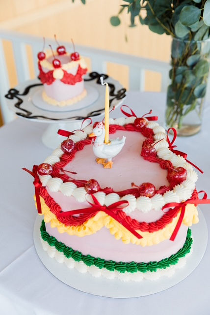 Vintage One Year Birthday Cake
