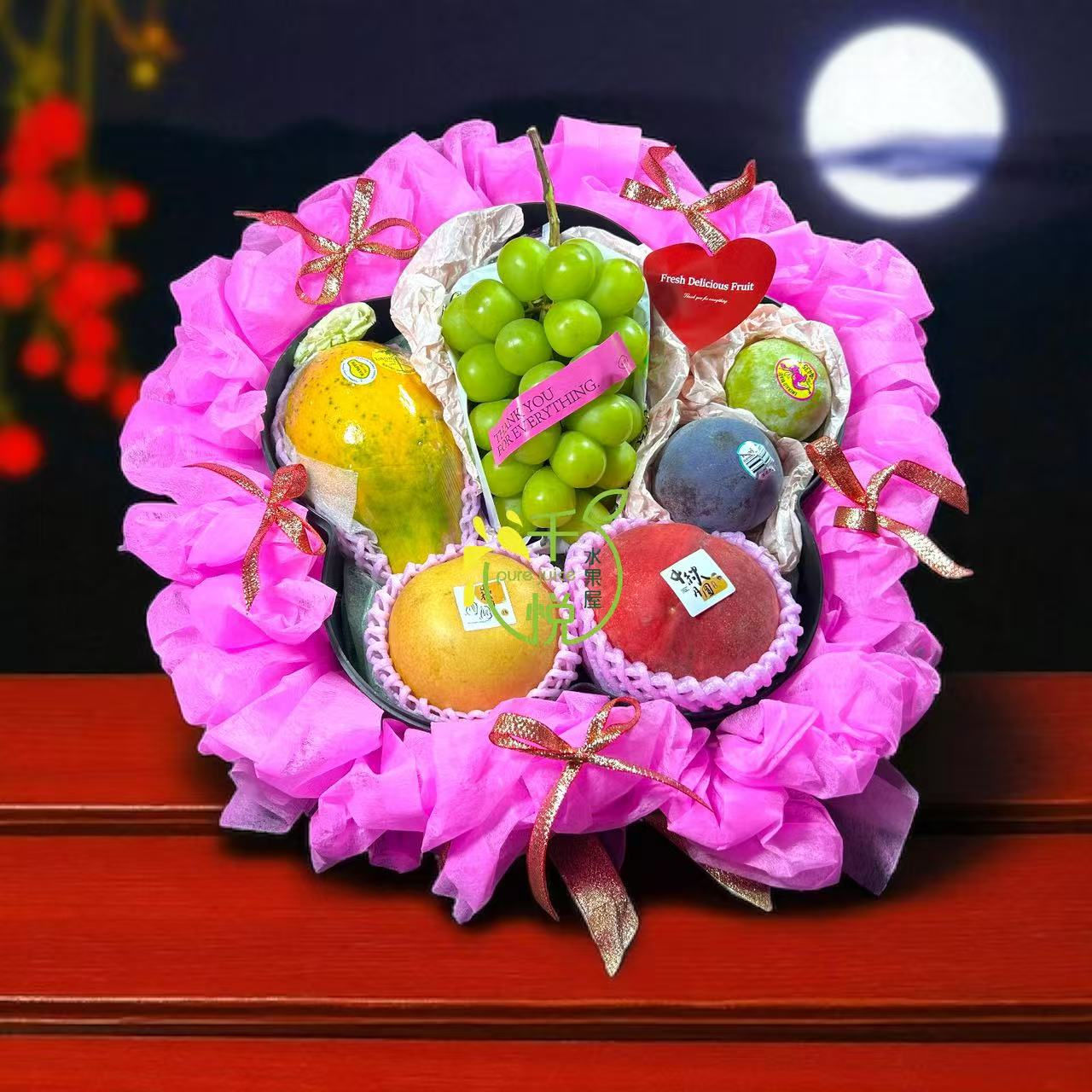 FGB003中秋禮盒花型禮盒手工創意【花好月圓】水果禮盒送禮首選