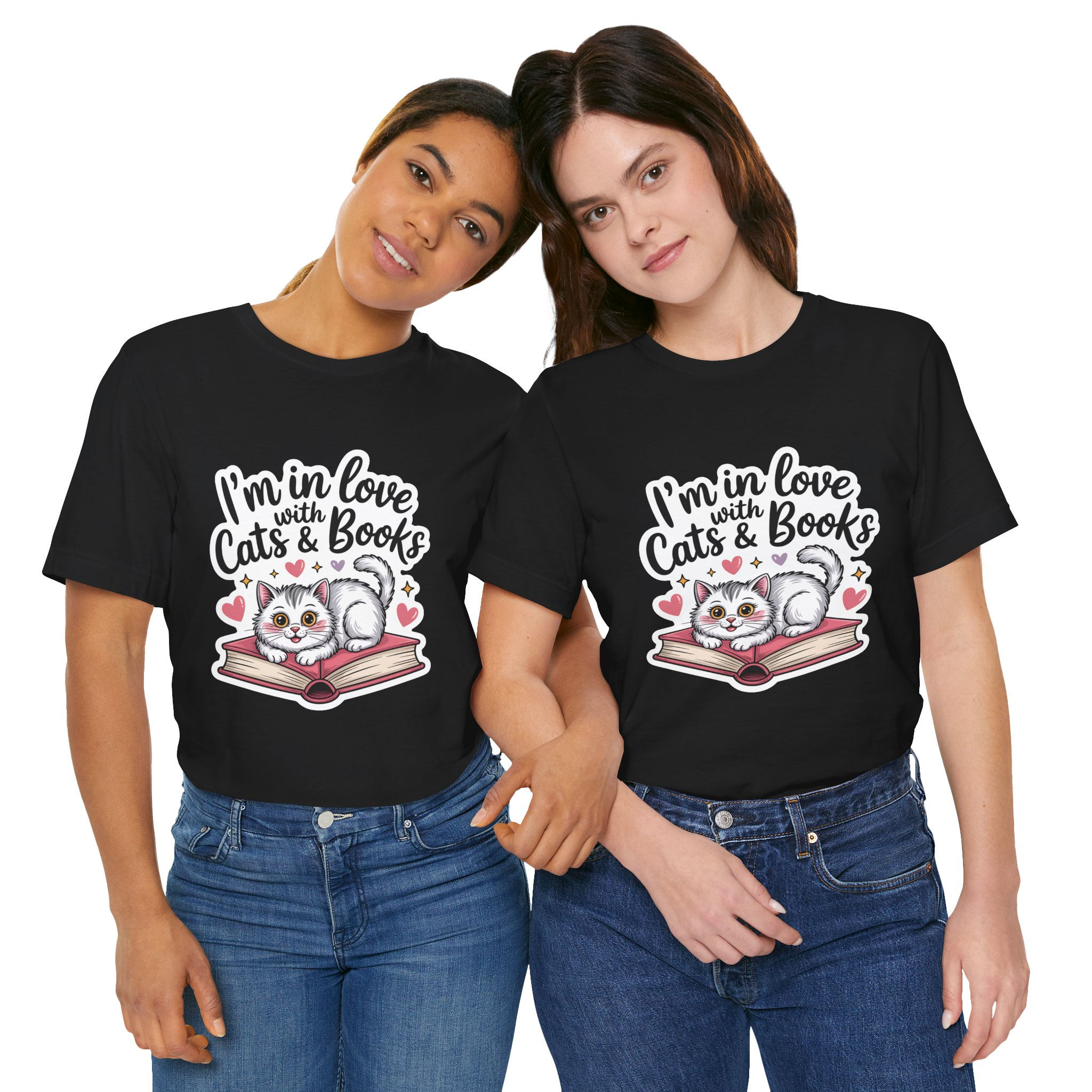 I'm in Love with Cats & Books T-Shirt | Reading Lover Shirt
