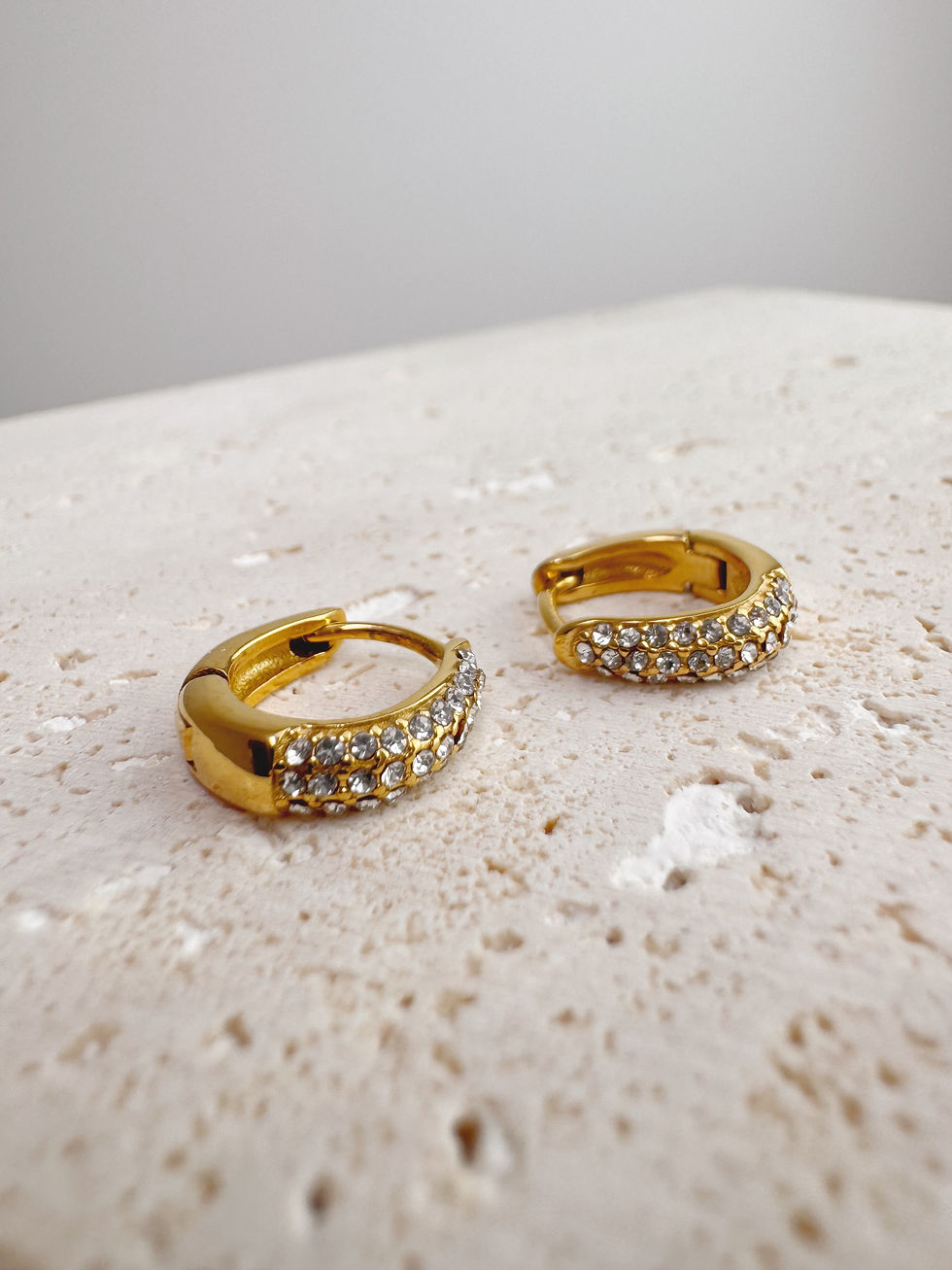 Thumbnail: Small Hoop with Zircon Stones