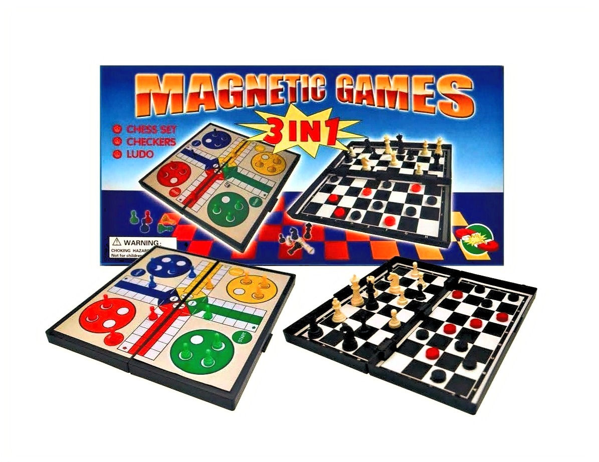 Juego 3 en 1 - Ajedrez, Ludo y Dama