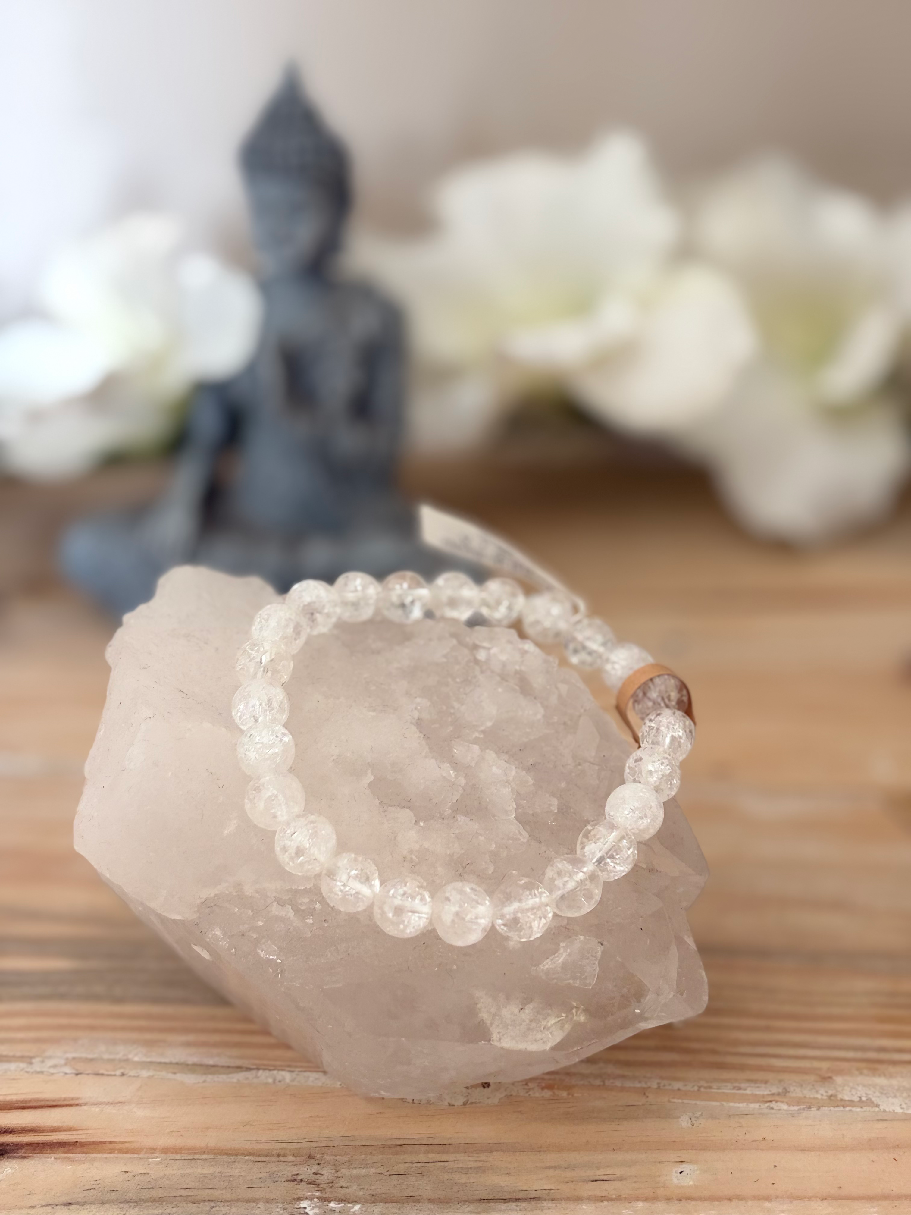Bracelet - Cristal de roche crack - 8mm - A