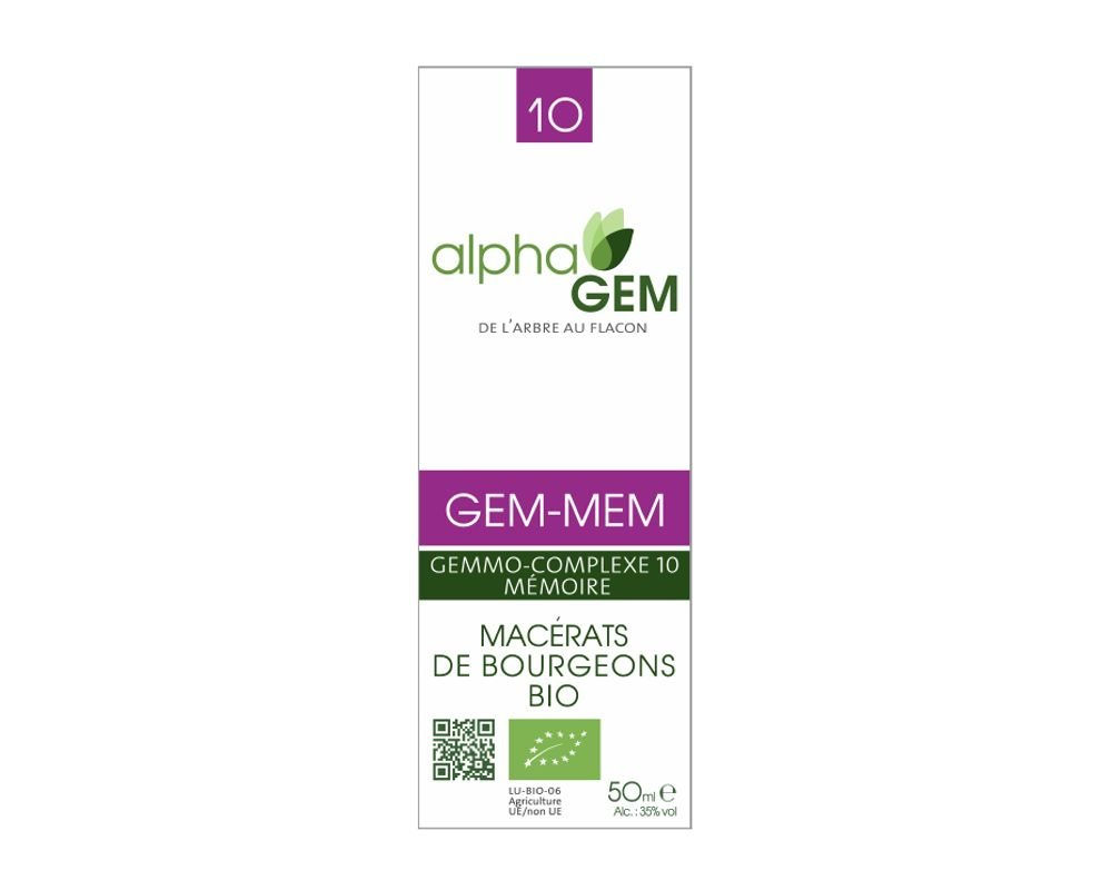 Gem-Memo Bio - Complexe de gemmothérapie N°10 - 50ml (Alphagem)