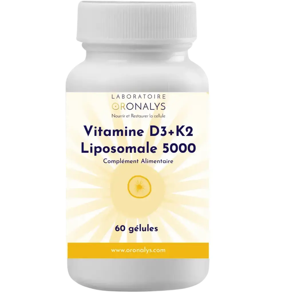 Vitamine D3 + K2 Liposomale 5000 UI - 60 gélules (Oronalys)