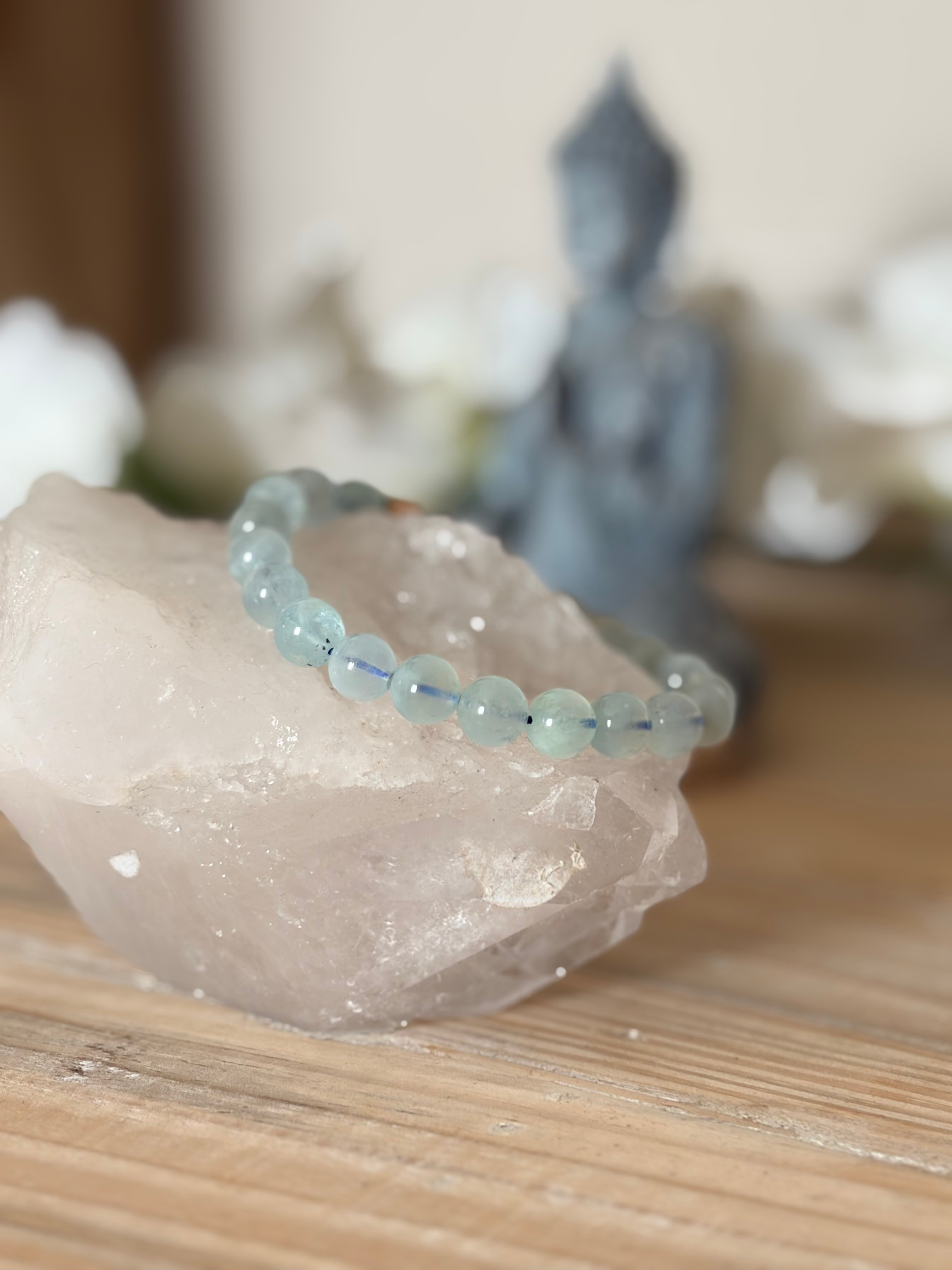 Bracelet - Aigue Marine du Brésil - 08,5-09,5mm - AA