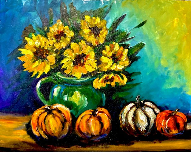 sunflowers and pumpkins