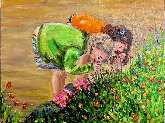 Smelling the flowers