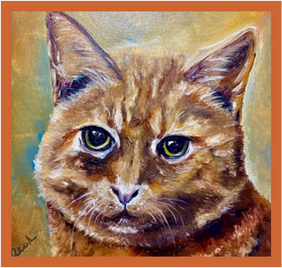Oil Painting of Orange Tabby
