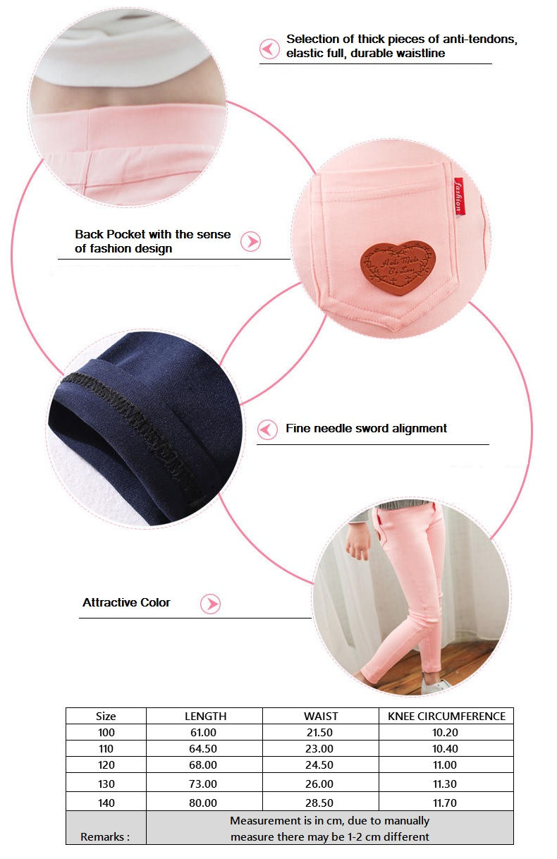 Thumbnail: 2017 Spring Girls Big Kids Leggings Pencil Stretch Pants (With Love)