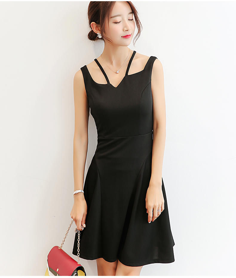 Thumbnail: Korean Fashion trends Sleeveless Frock Solid color Dress