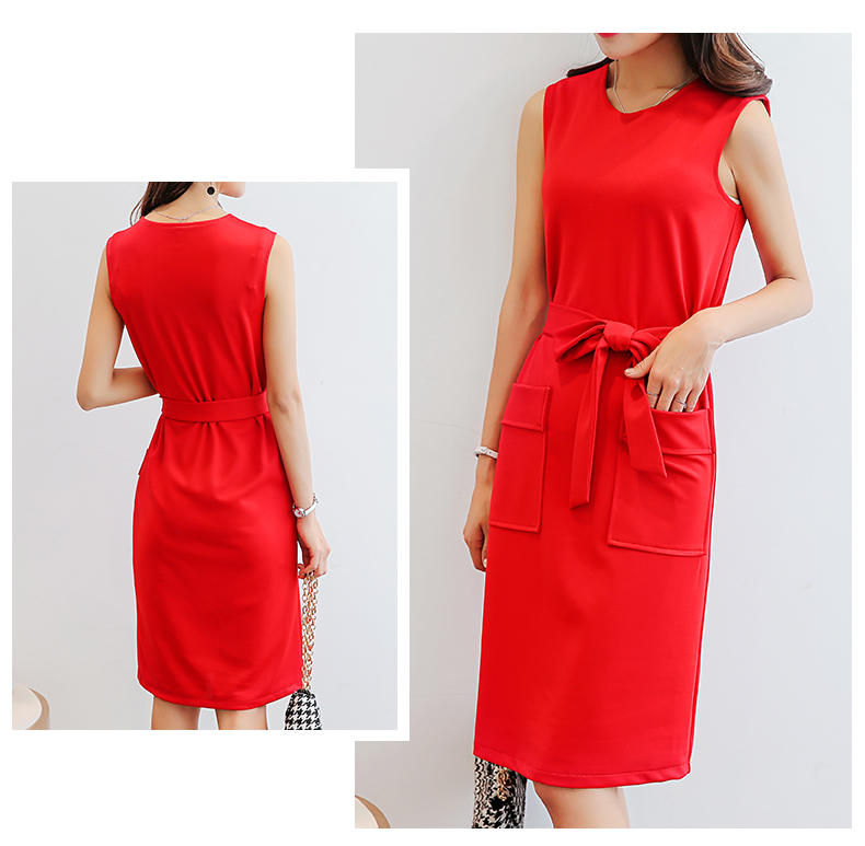 Thumbnail: Korean Large size Backing skirt Sleeveless All-match fashion Dress