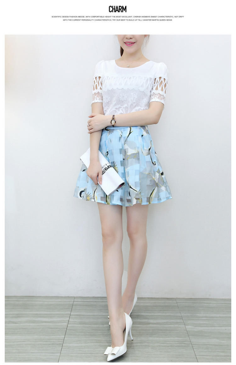 Thumbnail: Chiffon Dress Piece Fitted Skirt