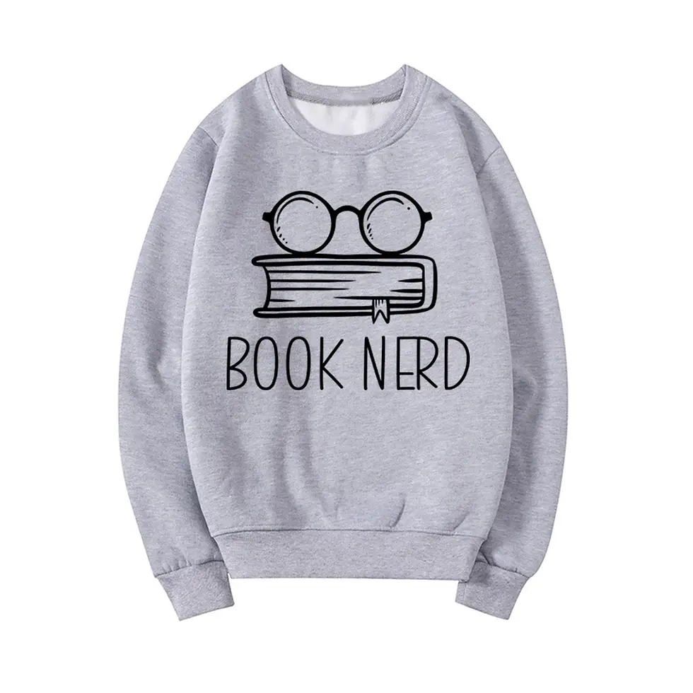 Thumbnail: Book Nerd Graphic Printed Sweatshirt