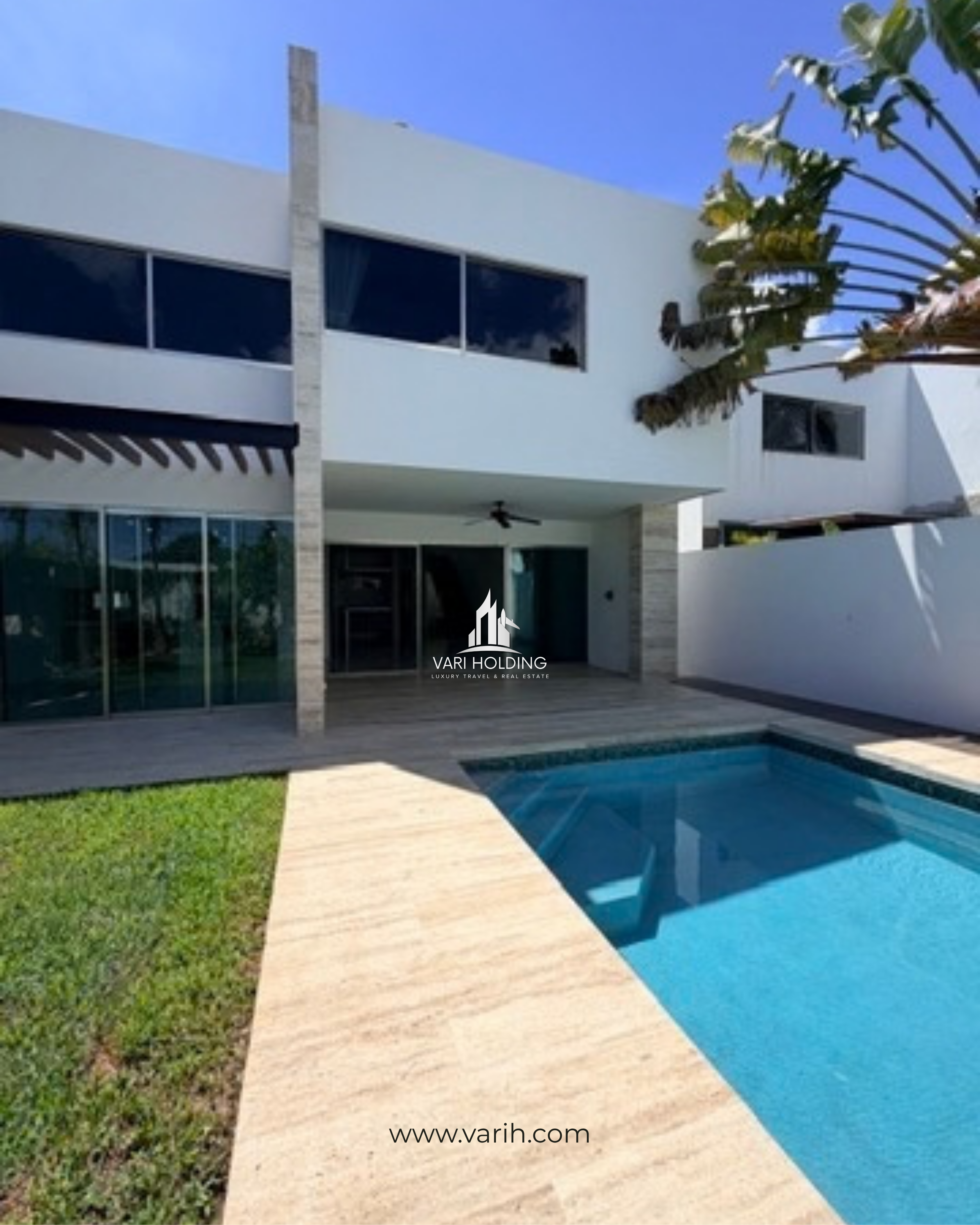Casa con alberca privada y jardín en Cumbres Pirineos, Cancún