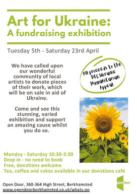 Art for Ukraine at Open Door Berkhamsted