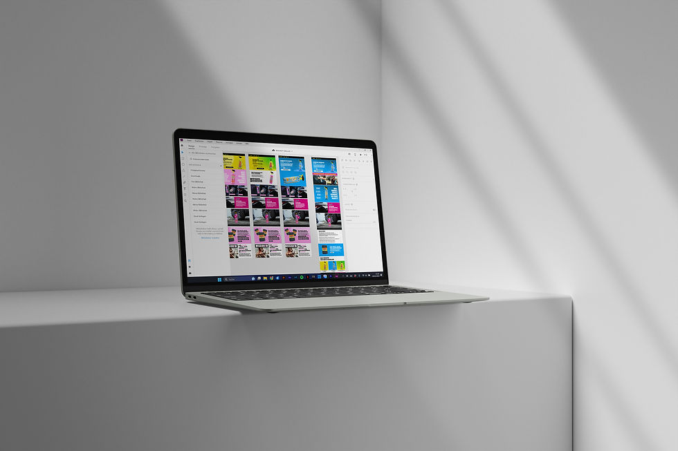 Laptop mit Webdesign einer Seite