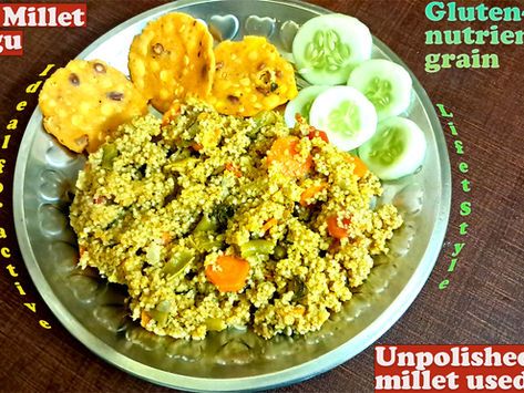 Wholesome Unpolished Kodo Millet Stir Carrot & Beans |Gut-Friendly Unpolished Millet & Veggie Medley