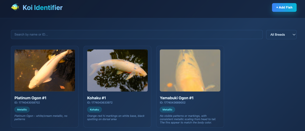 Collection page with 3 records added