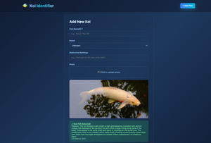 New Koi form with analysis completed