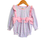 Thumbnail: Scalloped Edge GirlGrandmillienial pink vertical hearts- Girl long sleeve bubble