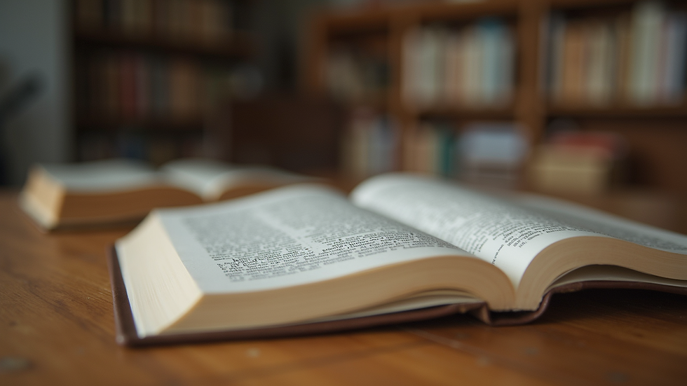 Eye-level view of a Spanish language textbook on a wooden table