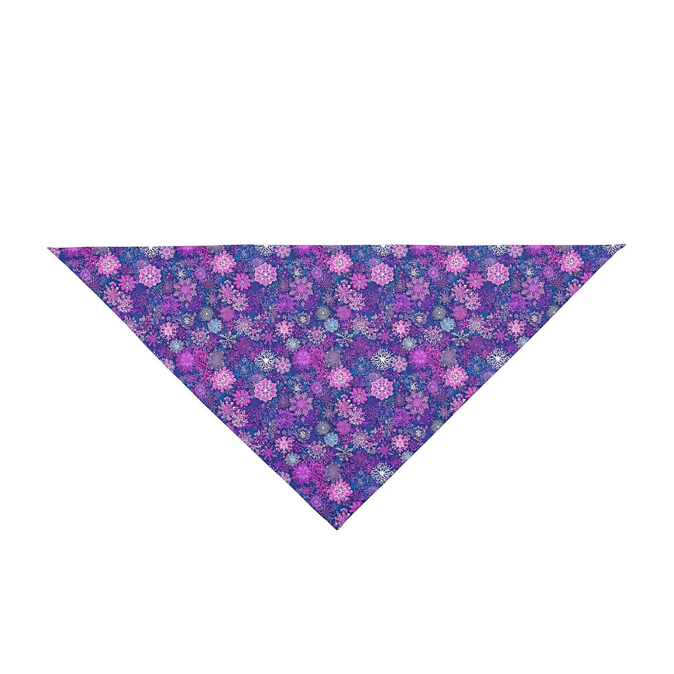 Thumbnail: Snowflakes on Blue Pet Bandana | Holiday Dog Accessory for Christmas
