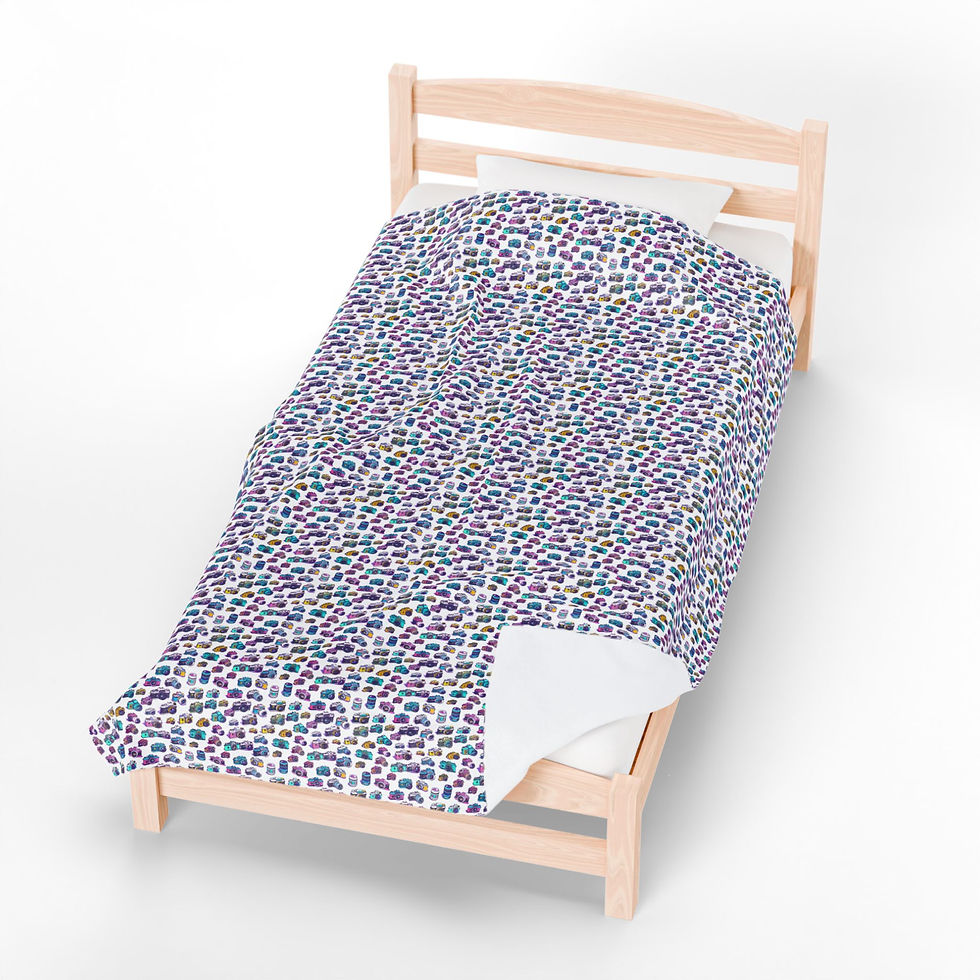 Thumbnail: Vintage Cameras Blanket - Velveteen Plush Blanket