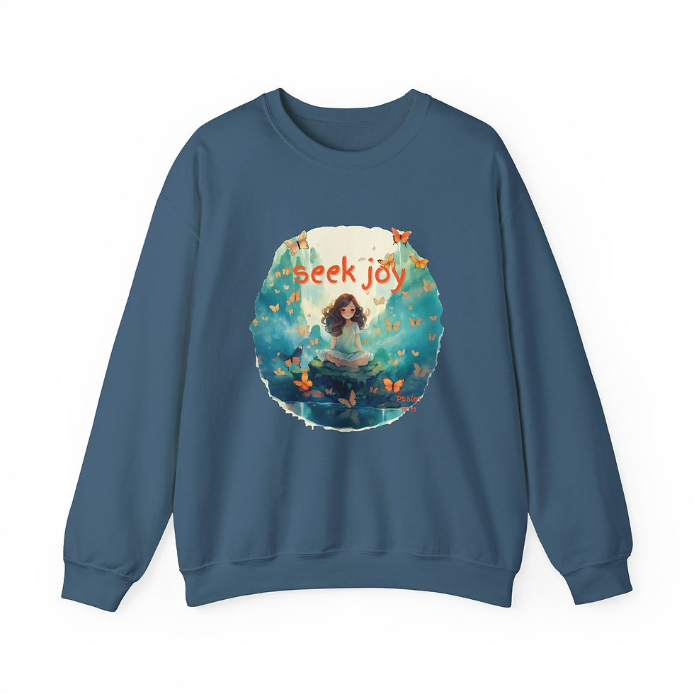 Thumbnail: Brunette Girl Seek Joy Sweatshirt — Cozy Inspirational Crewneck for Women & Teen