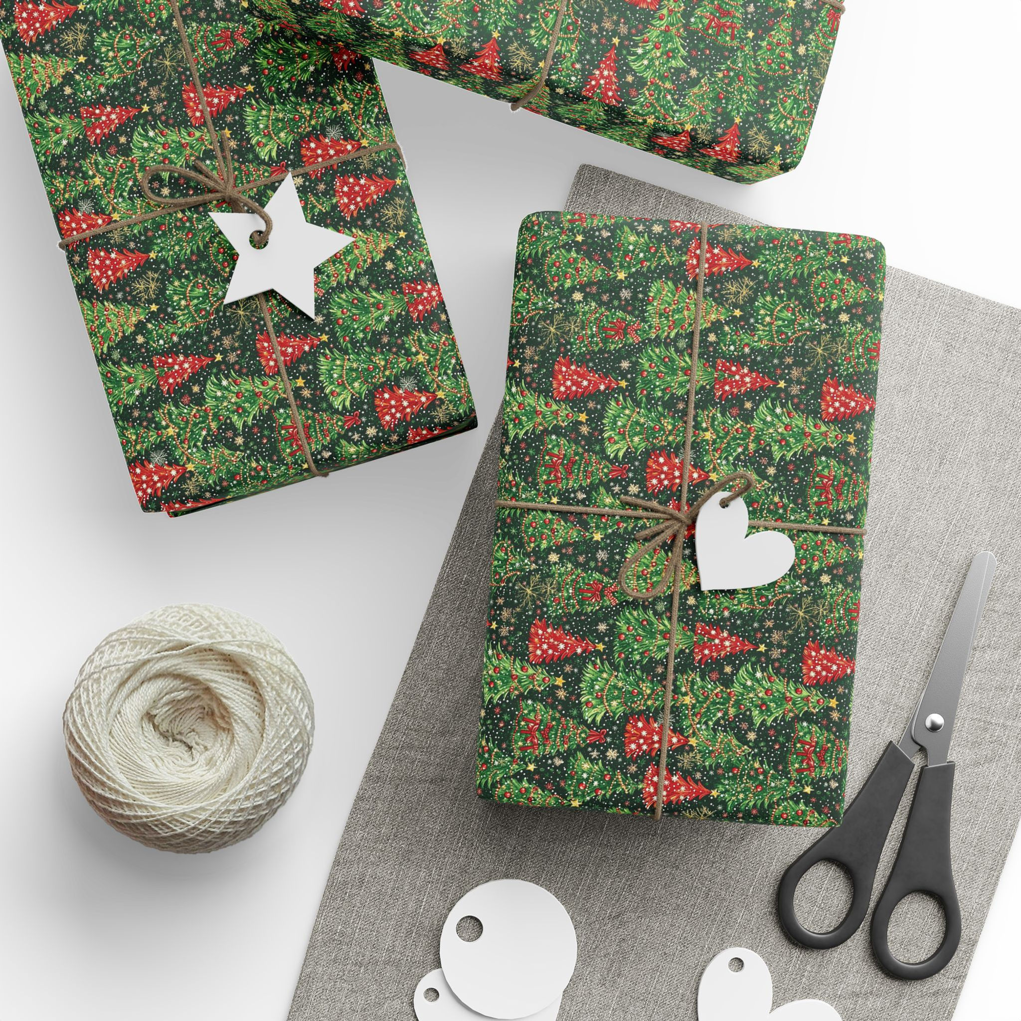 Vintage Christmas Tree Wrapping Paper