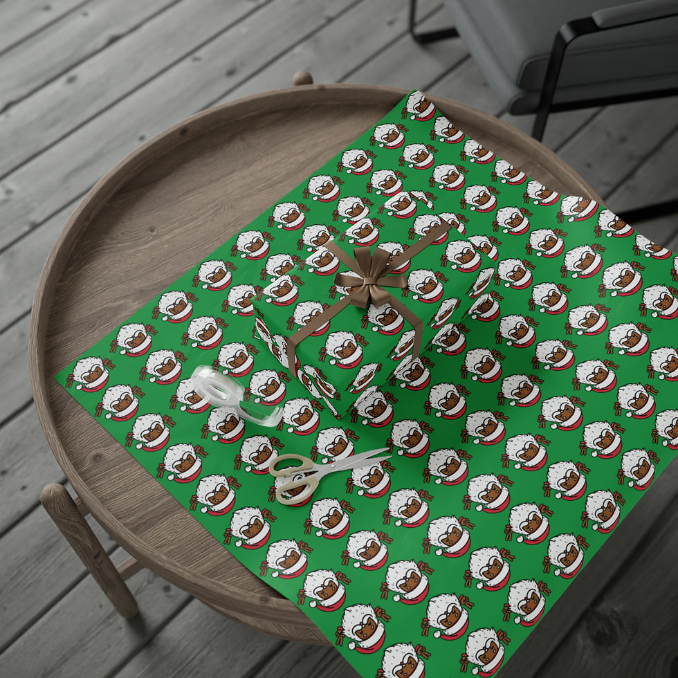 Thumbnail: Peace Out Santa Wrapping Paper - Traditional Green
