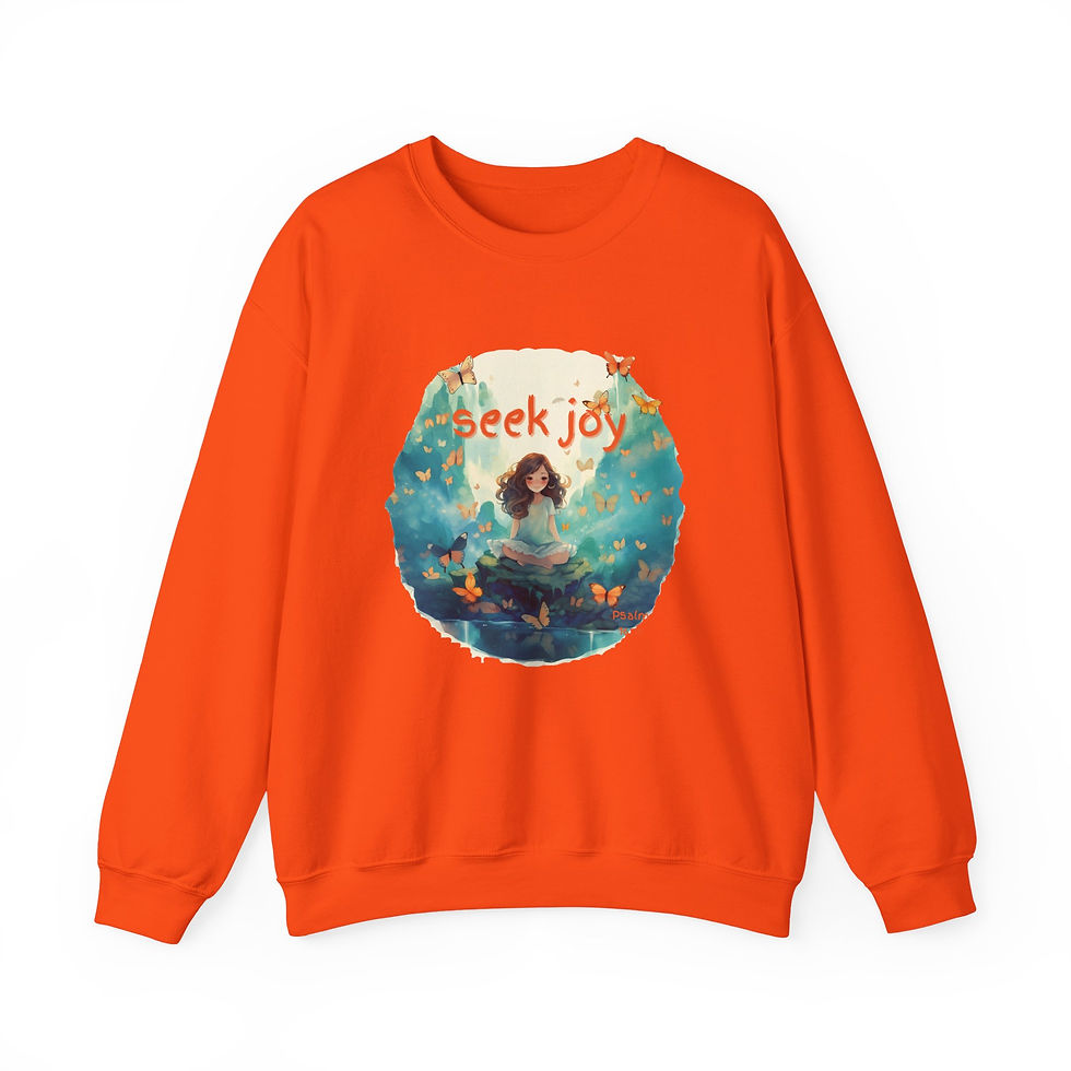Thumbnail: Brunette Girl Seek Joy Sweatshirt — Cozy Inspirational Crewneck for Women & Teen