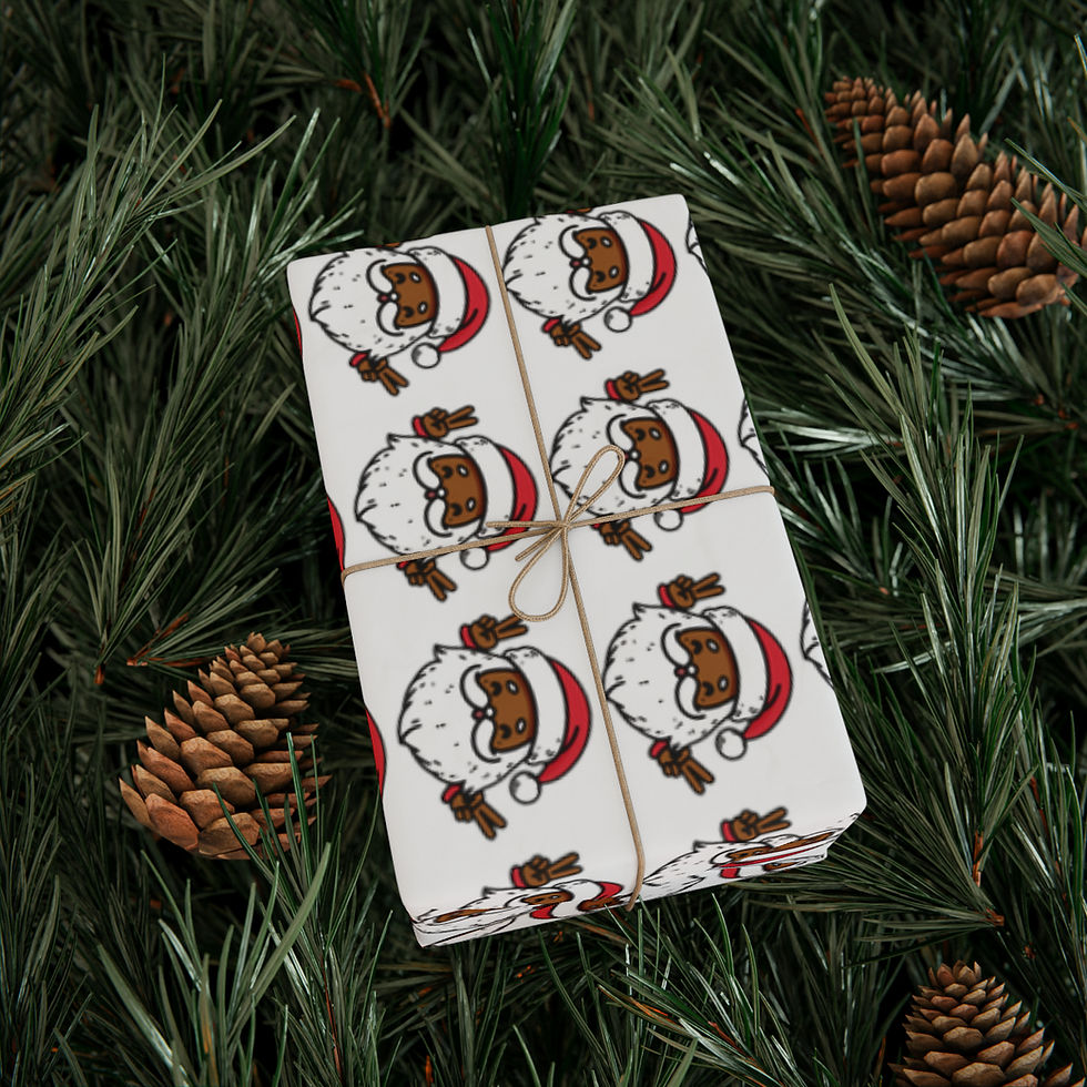 Thumbnail: Peace Out Santa Wrapping Paper - White
