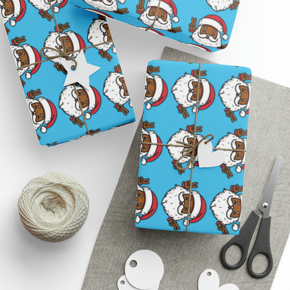 Thumbnail: Peace Out Santa Wrapping Paper - Blue
