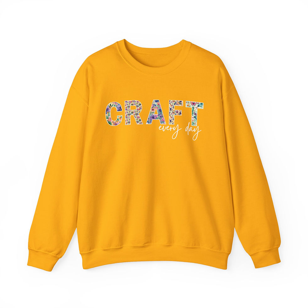 Thumbnail: Craft Every Day Crewneck Sweatshirt — Floral Letters Cozy Crafting Pullover