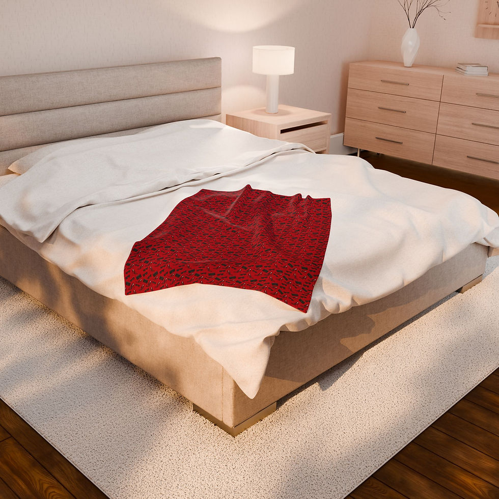 Thumbnail: Heels on Red Blanket - Velveteen Plush Blanket