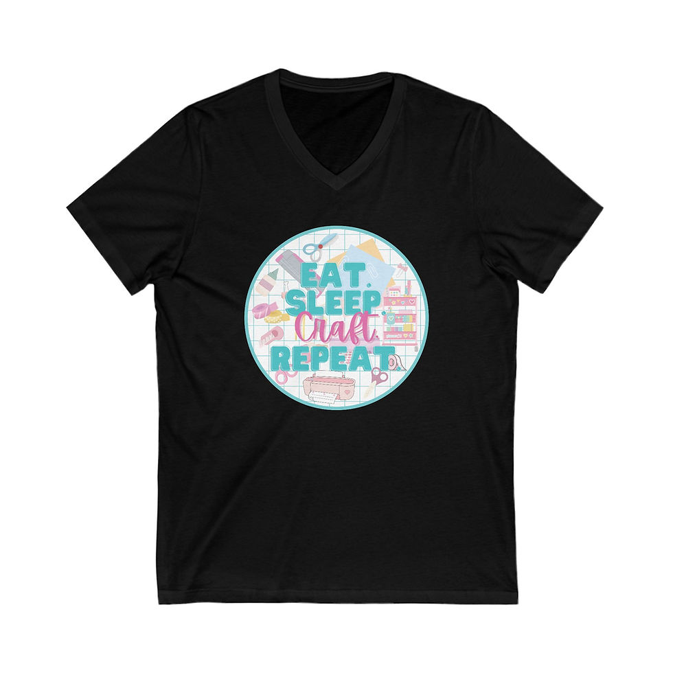 Thumbnail: Vneck Eat Sleep Craft Repeat Shirt Unisex