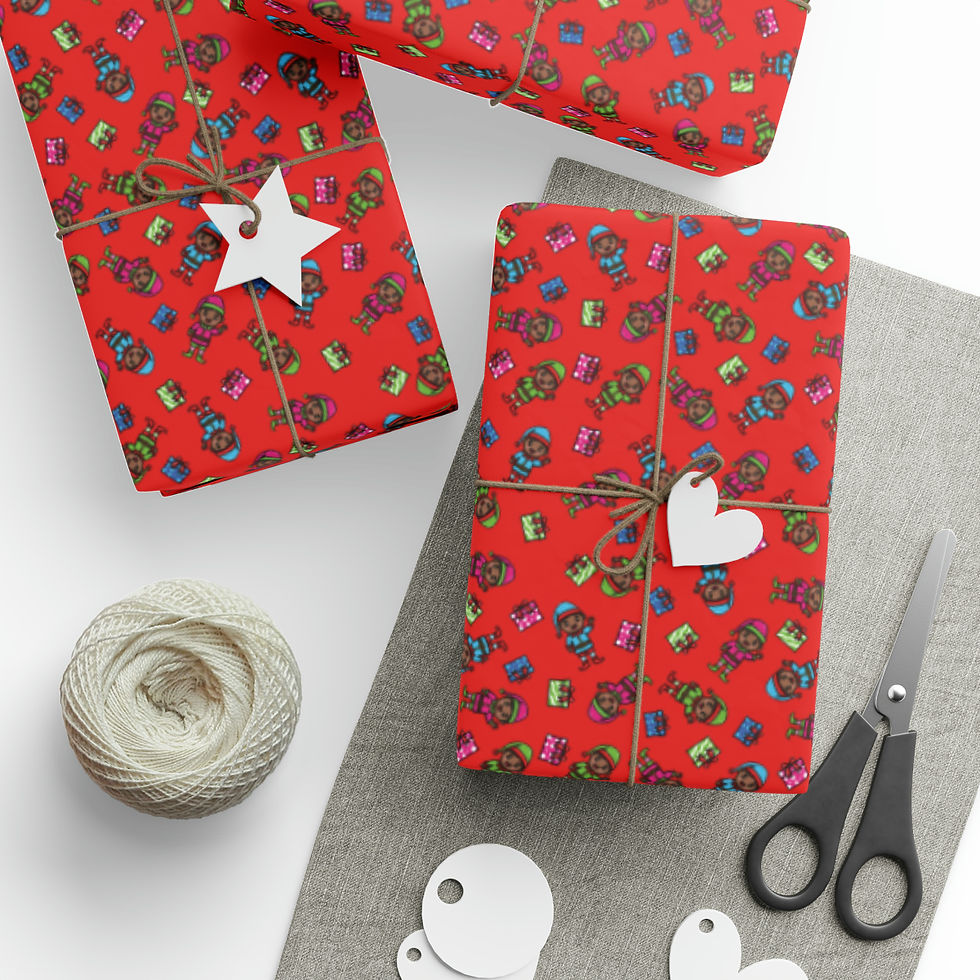Elfe Box Wrapping Be Your Best Elf Wrapping Paper - Traditional Red | Heart After Arts
