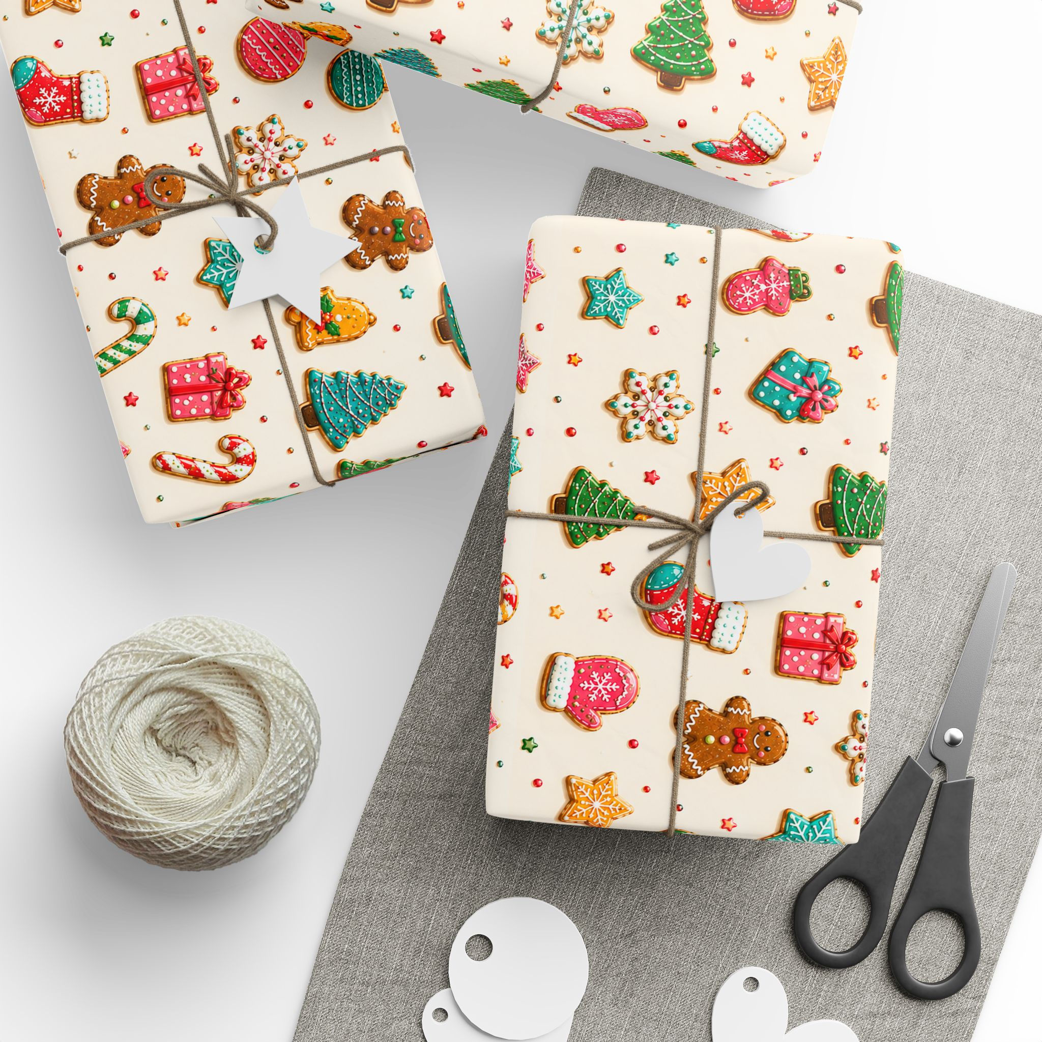 Christmas Cookie Pattern Wrapping Paper – Festive Holiday Gift Wrap