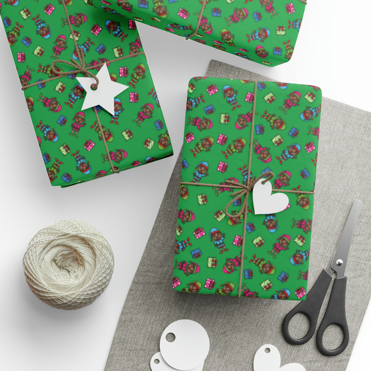 Be Your Best Elf Wrapping Paper - Traditional Green
